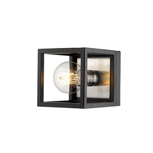 Z-Lite Kube 5.75-in W 1-Light Matte Black and Brushed Nickel Modern/Contemporary Wall Sconce