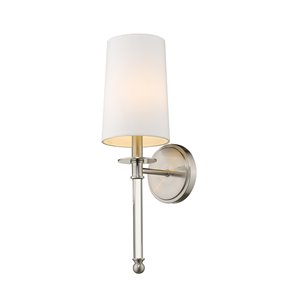 Z-Lite Mila 5.5-in W 1-Light Brushed Nickel Transitional Wall Sconce