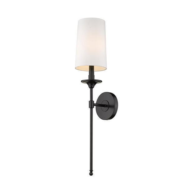 Z-Lite Emily 5.5-in W 1-Light Matte Black Transitional Wall Sconce