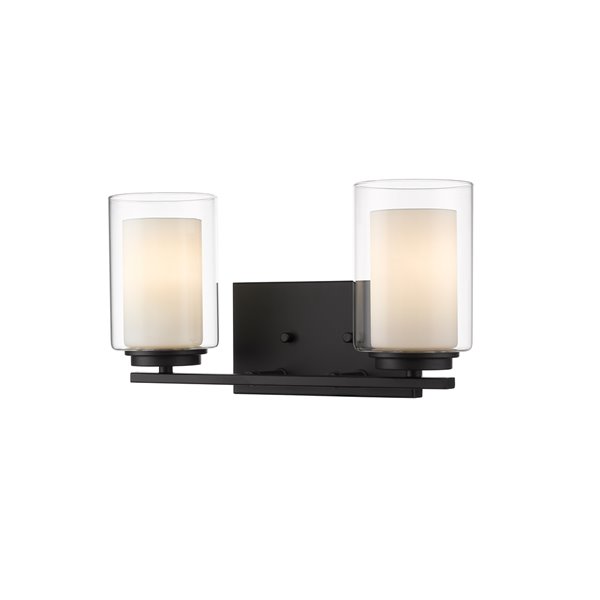 Z-Lite Willow 2-Light Matte Black Modern/Contemporary Vanity Light