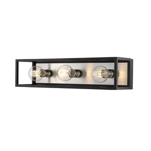 Z-Lite Kube 3-Light Matte Black and Brushed Nickel Modern/Contemporary Vanity Light