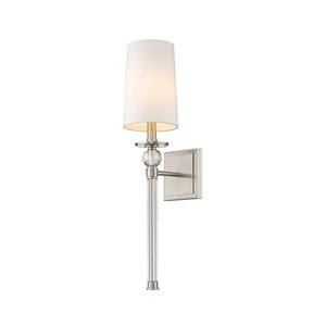 Z-Lite Mia 5.5-in W 1-Light Brushed Nickel Transitional Wall Sconce