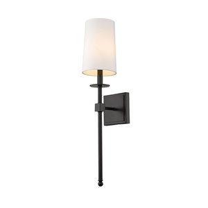 Z-Lite Camila 5.5-in W 1-Light Matte Black Transitional Wall Sconce