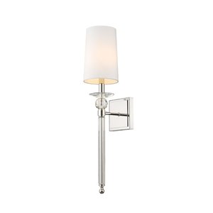 Z-Lite Ava 5.5-in W 1-Light Polished Nickel Transitional Wall Sconce