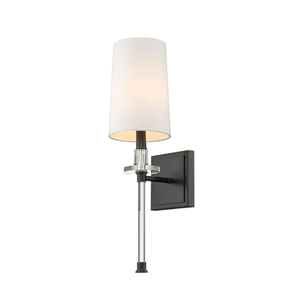 Z-Lite Sophia 5.5-in W 1-Light Matte Black Transitional Wall Sconce