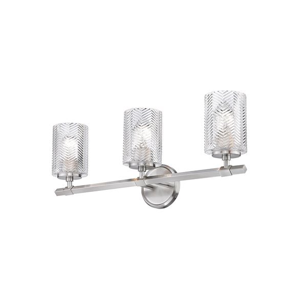 Z-Lite Dover Street 3-Light Brushed Nickel Transitional Vanity Light