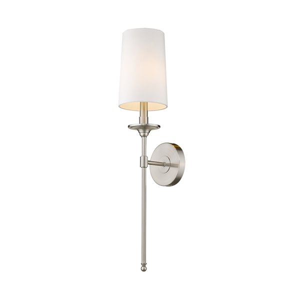 Z-Lite Emily 5.5-in W 1-Light Brushed Nickel Transitional Wall Sconce