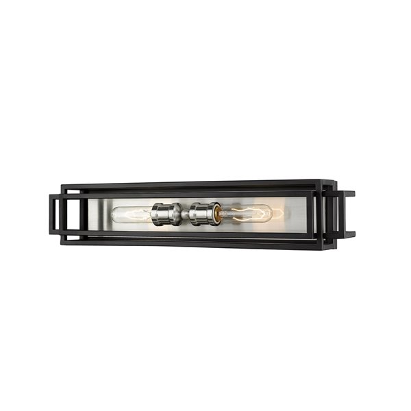 Z-Lite Titania 2-Light Black and Brushed Nickel Modern/Contemporary Vanity Light