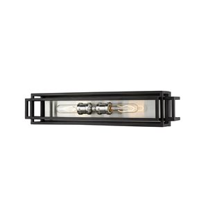 Z-Lite Titania 2-Light Black and Brushed Nickel Modern/Contemporary Vanity Light