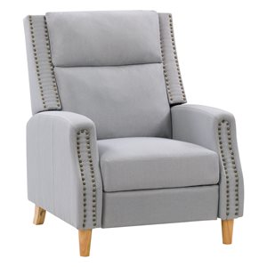 CorLiving Lynwood Contemporary/Modern Synthetic Soft Fabric Recliner - Light Grey