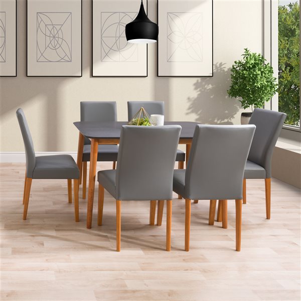 Corliving Alpine Contemporary Dining, Modern Rectangular Dining Table For 6