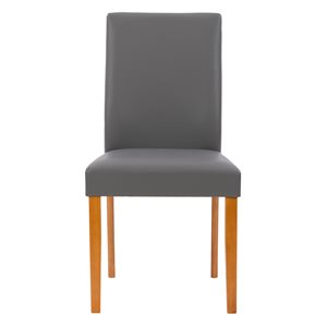 Chaises de salle à manger Alpine en faux cuir et armature de bois par CorLiving, lot de 2, cerise/gris