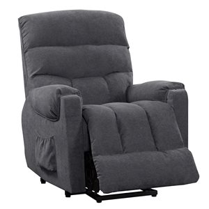 CorLiving Dallas Contemporary/Modern Synthetic Chenille Fabric Recliner - Navy Blue