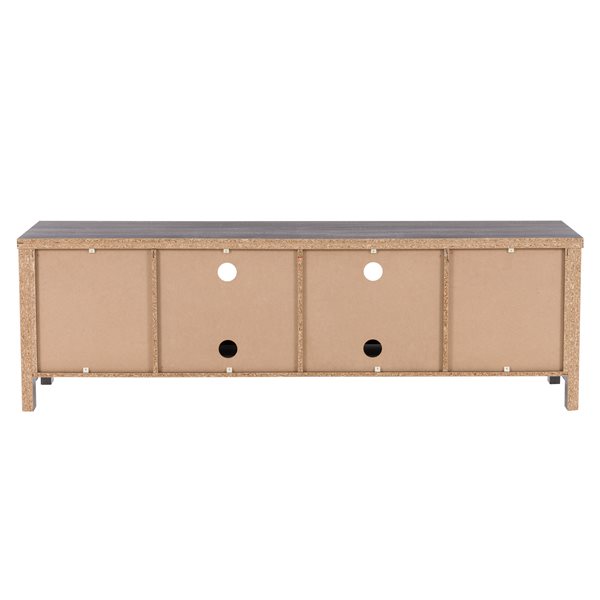 CorLiving Hollywood Modern/Contemporary TV Cabinet with Doors for TVs up to 85-in - 4-Drawer 4-Shelf - Ash Grey