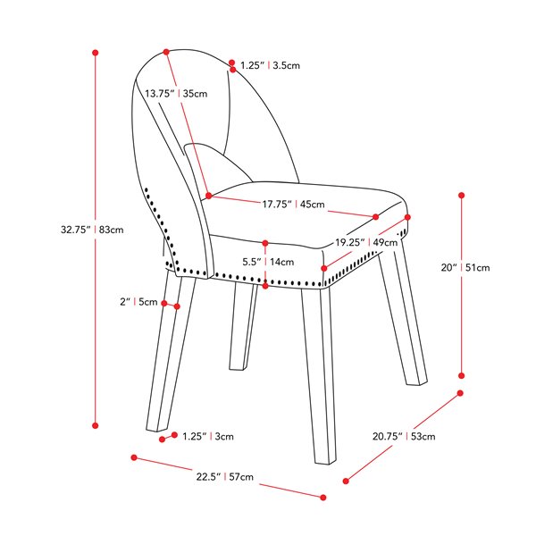 Ensemble de salle à manger New York de CorLiving avec table rectangulaire et 4 chaises, 27 po x 45 po, noisette/gris foncé