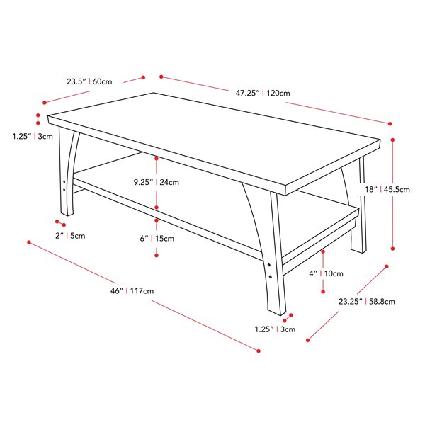 Table basse contemporaine Hollywood avec fini stratifié, 1 tablette, gris