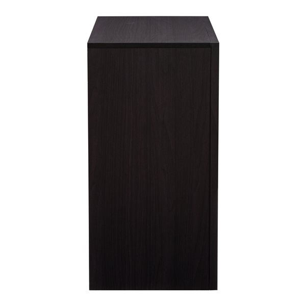 CorLiving Newport Contemporary Black Faux Grain Finish Dresser - 5-Drawer - Black Oak