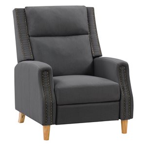 CorLiving Lynwood Contemporary/Modern Synthetic Soft Fabric Recliner - Dark Grey