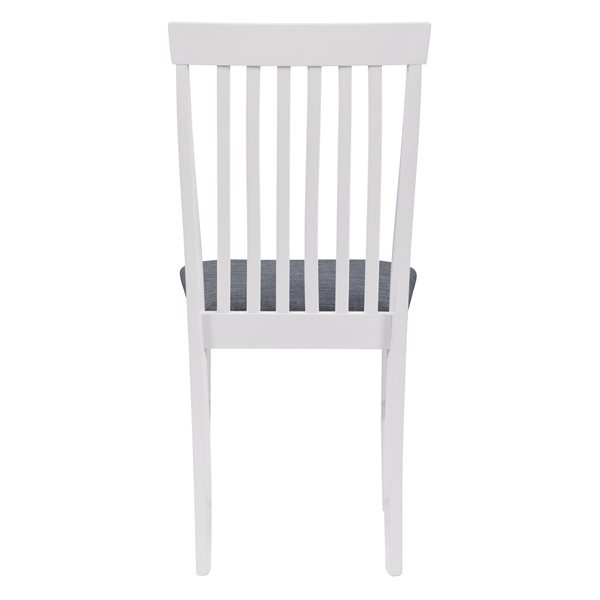 Chaises de salle à manger Michigan en tissu et armature de bois par CorLiving, lot de 2, blanc/gris