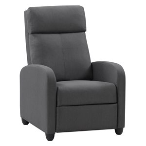 CorLiving Lynwood Contemporary/Modern Synthetic Fabric Upholstered Recliner - Dark Grey