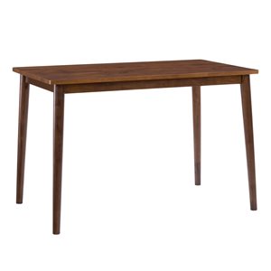 Table de salle à manger fixe rectangulaire Branson en bois avec finition noyer et pieds évasés de CorLiving, noisette