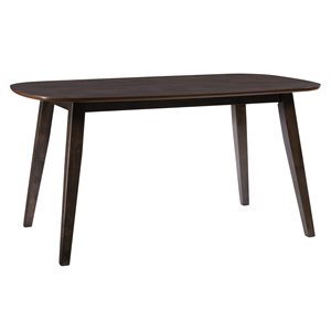 Table de salle à manger fixe rectangulaire Tiffany avec plateau en placage de bois teinté de CorLiving, espresso