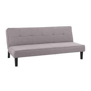 Canapé inclinable convertible moderne contemporain Yorkton en polyester de CorLiving, gris kaki/noir