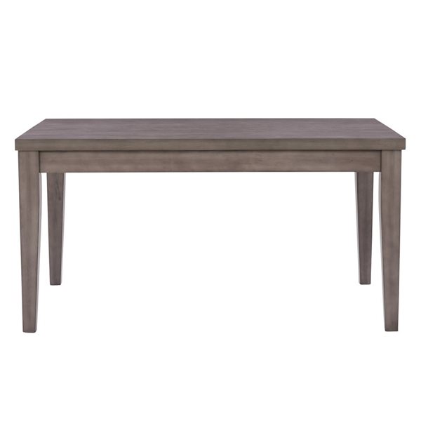 CorLiving New York Table de salle à manger classique en bois gris de 59 po de long pour six personnes