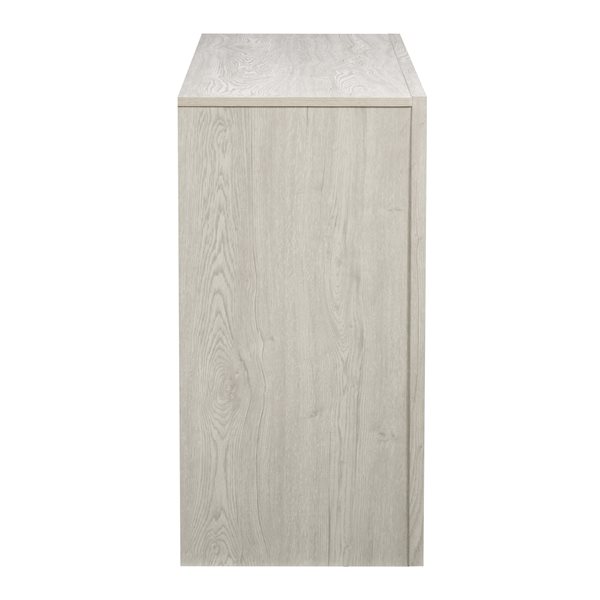 CorLiving Newport Contemporary White Faux Grain Finish Dresser - 8-Drawer - White Washed Oak