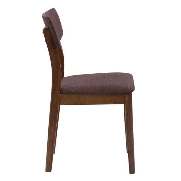 CorLiving Branson Dining Chairs with Brown Tweed and Wood Legs - Set of 2