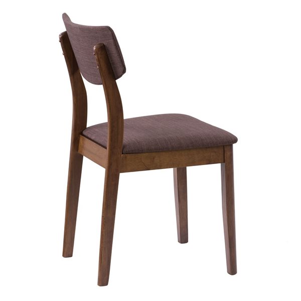 CorLiving Branson Dining Chairs with Brown Tweed and Wood Legs - Set of 2