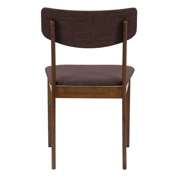 CorLiving Branson Dining Chairs with Brown Tweed and Wood Legs - Set of 2