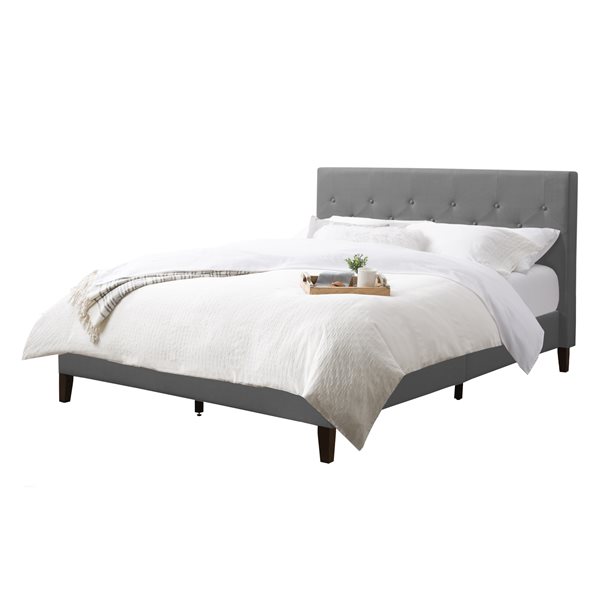Corliving Nova Ridge Contemporary, King Size Bed Upholstered Headboard And Frame