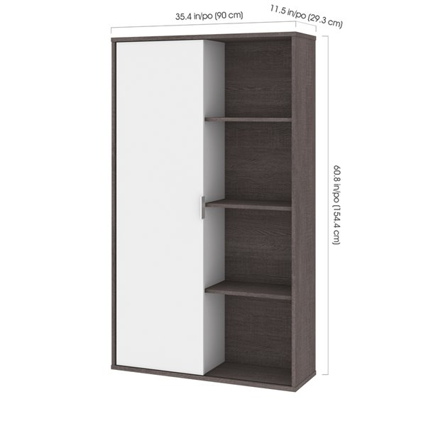 Bestar Pro-Linea Storage Cabinet - 35.6-in - White