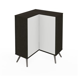 Armoire de rangement en coin avec pattes en métal Krom de Bestar, 36 po x 27 po, gris profond/blanc