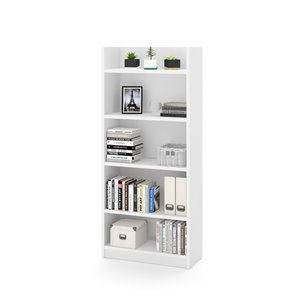Bestar Pro-Linea 5-Shelf Standard Bookcase - 67.7-in x 29.9-in - White