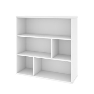 Bibliothèque standard à 3 tablettes, Fom de Bestar, 35,6 po x 35,4 po, blanc