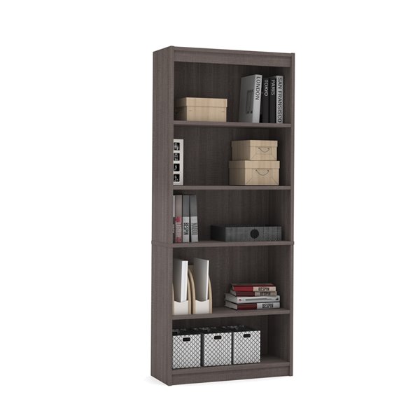 Bibliothèque standard à 5 tablettes, Universel de Bestar, 72 po x 29,5 po, gris écorce