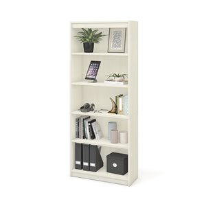 Bibliothèque standard à 5 tablettes Universel de Bestar, 72 po x 29,5 po, chocolat blanc