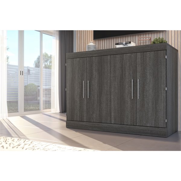 Bestar Nebula Murphy Bed  - Full - Bark Grey