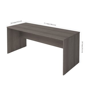 Bureau de travail moderne i3 Plus de Bestar, 71,1 po, gris écorce