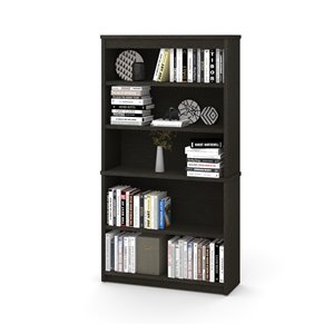 Bestar Universel 5-Shelf Standard Bookcase - 65.9-in x 35.5-in - Deep Grey
