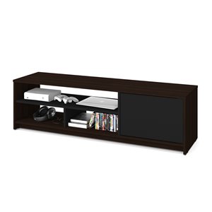 Meuble Small Space de Bestar pour téléviseurs 55 po, brun chocolat/noir