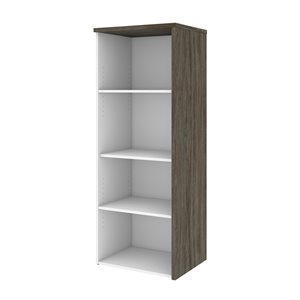 Bestar Gemma 4-Shelf Standard Bookcase - 60.7-in x 23.4-in - Walnut Grey/White
