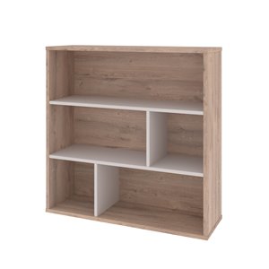 Bibliothèque standard à 3 tablettes, Fom de Bestar, 35,6 po x 35,4 po, brun rustique/grès