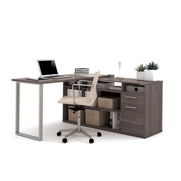 Bestar Solay Modern L Shaped Desk 59, Contemporary L Shaped Desk With Drawers