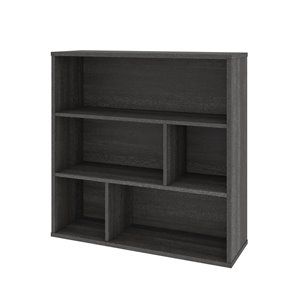 Bibliothèque standard à 3 tablettes, Fom de Bestar, 35,6 po x 35,4 po, gris écorce