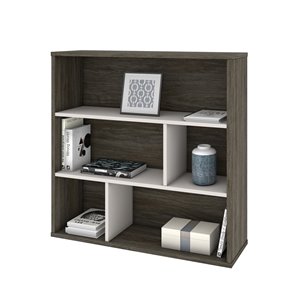 Bibliothèque standard à 3 tablettes, Fom de Bestar, 35,6 po x 35,4 po, gris boisé