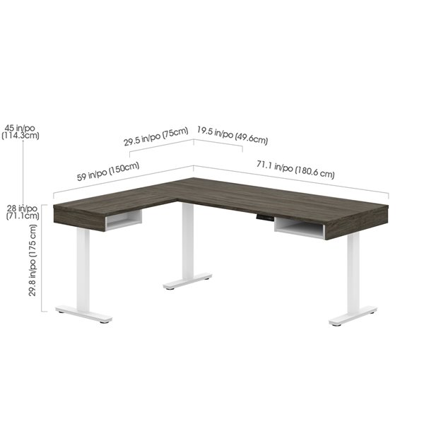 Bestar l deals shaped standing desk