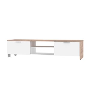 Meuble Lucida de Bestar pour téléviseurs 80 po, brun rustique/blanc